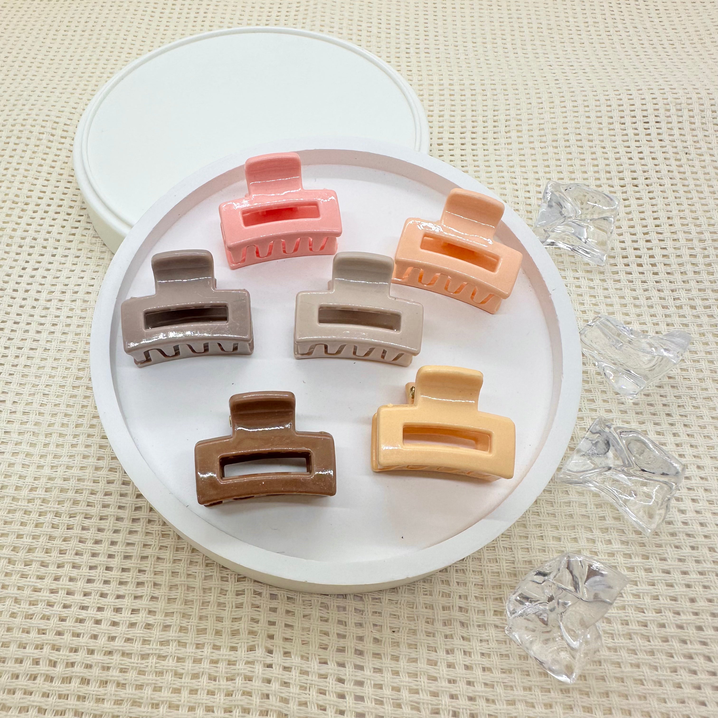 Mini Clips: Garra rectangular neutra