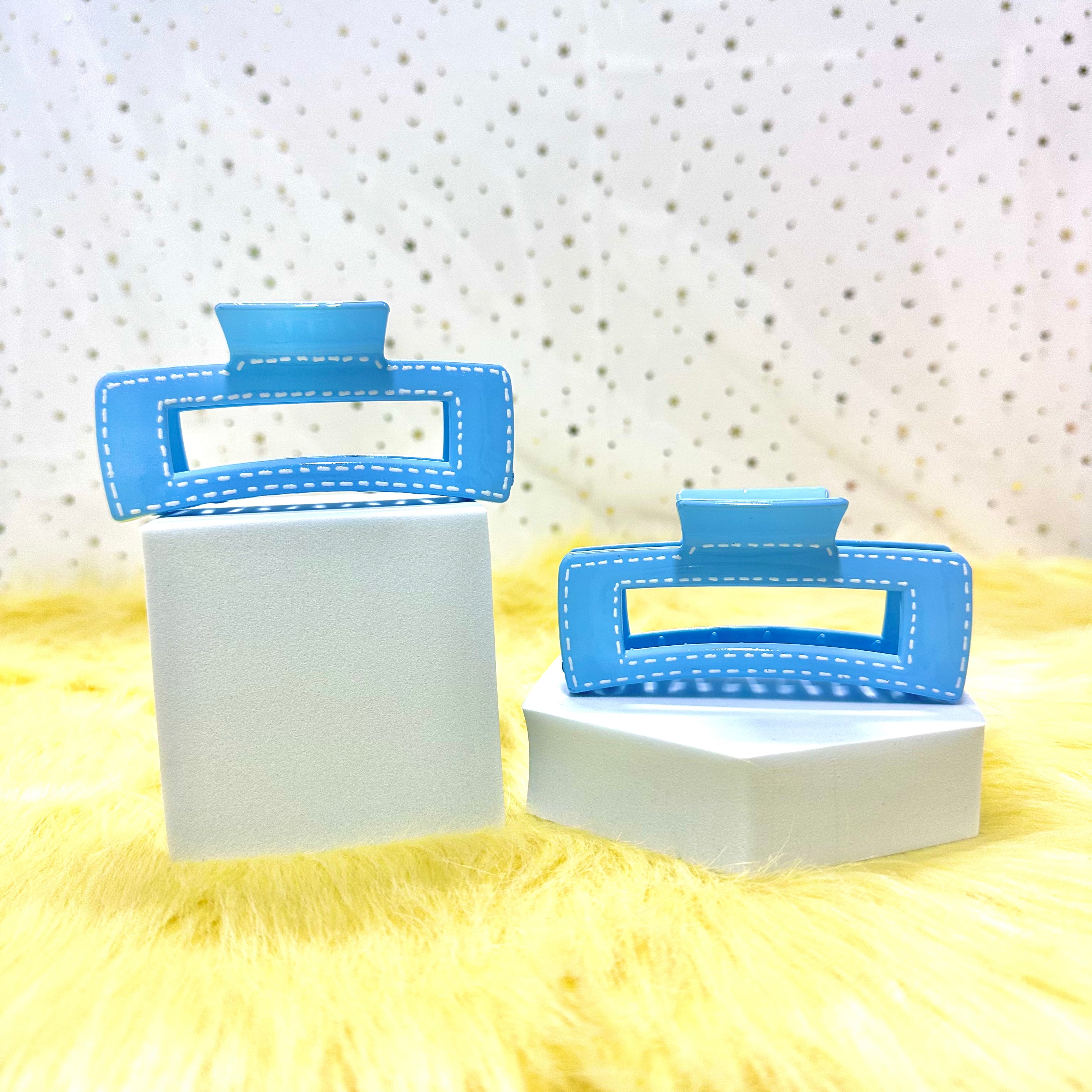 Pinza para pinza brillante: Rectangular - Rayas (Colores surtidos)